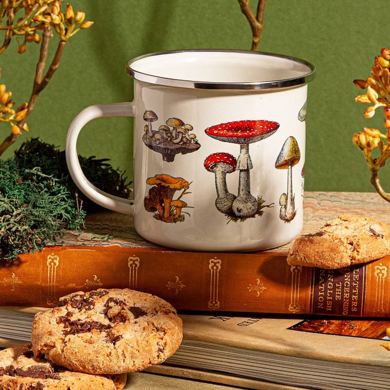 Vintage Mushroom Enamel Mug