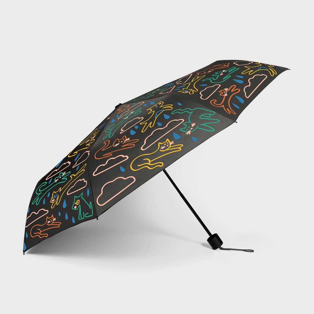 Es regnet Katzen und Hunde Regenschirm