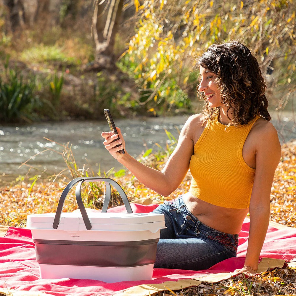 Foldable Picnic Basket with Table Lid