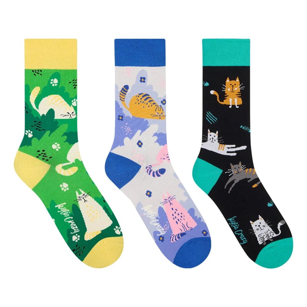Katzen-Socken im 3er-Set