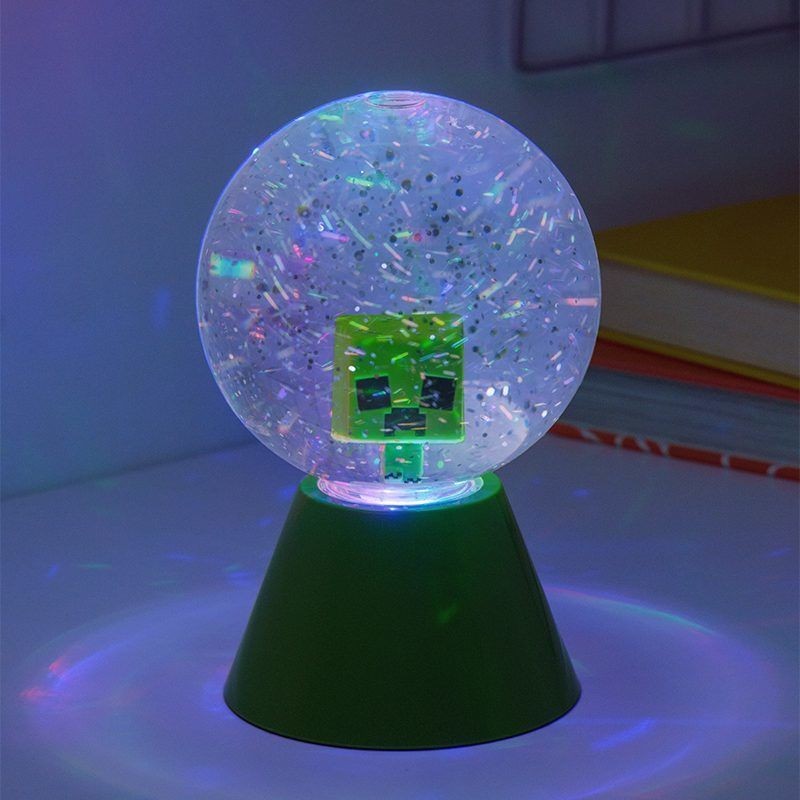 Minecraft Creeper LED Glitzer-Schneekugel