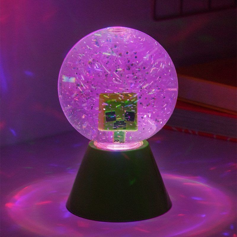 Minecraft Creeper LED Glitzer-Schneekugel