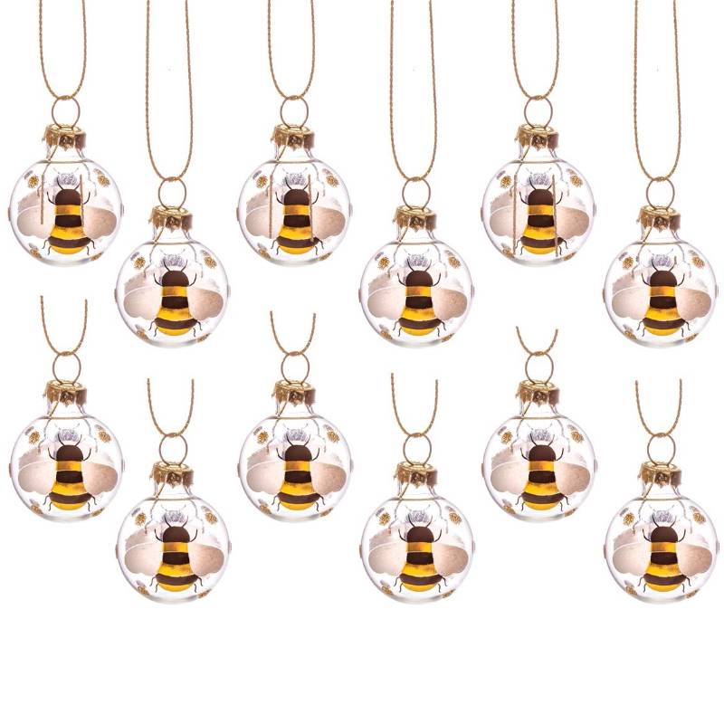12 Mini Bee Baubles