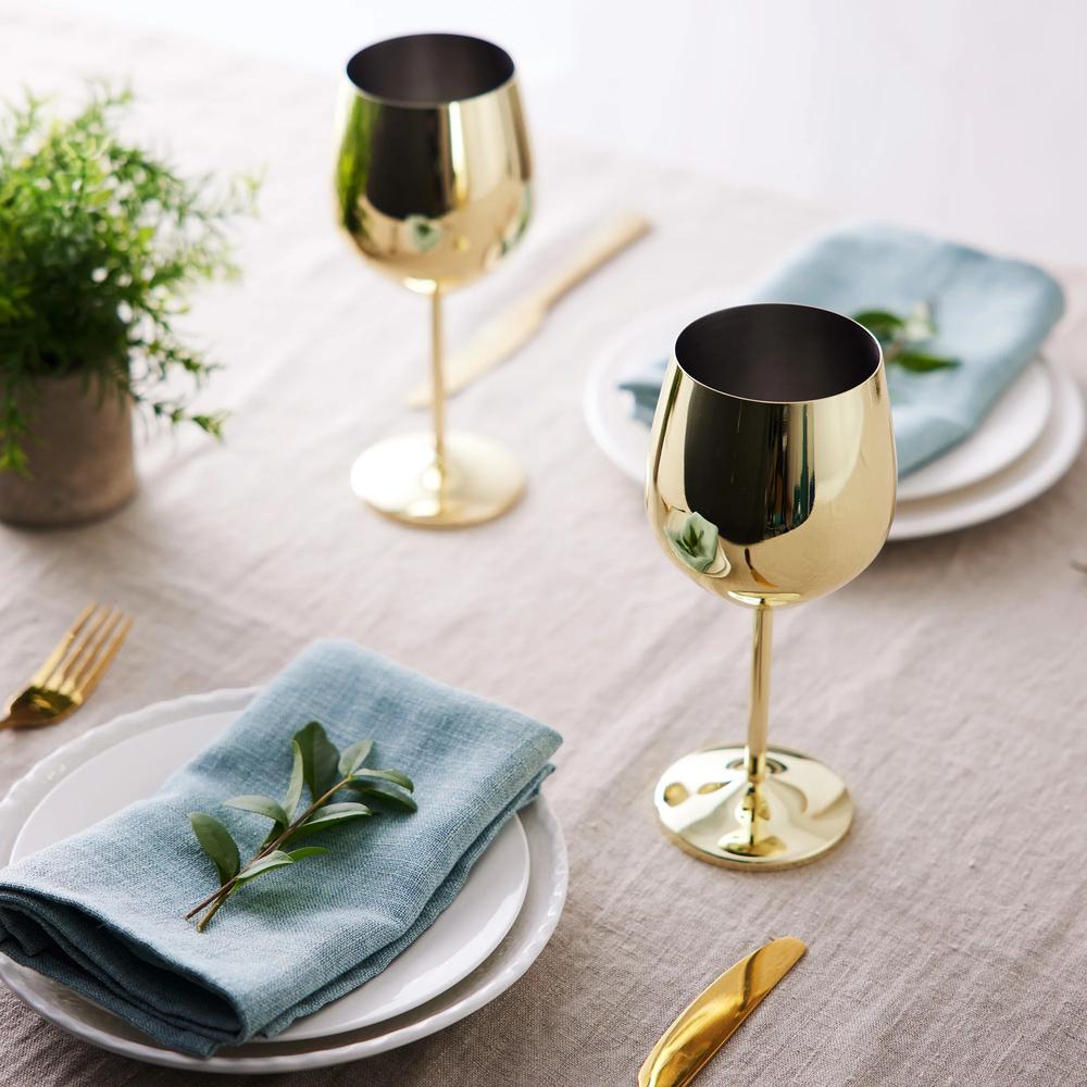 Golden Stainless Steel Wine Glasses