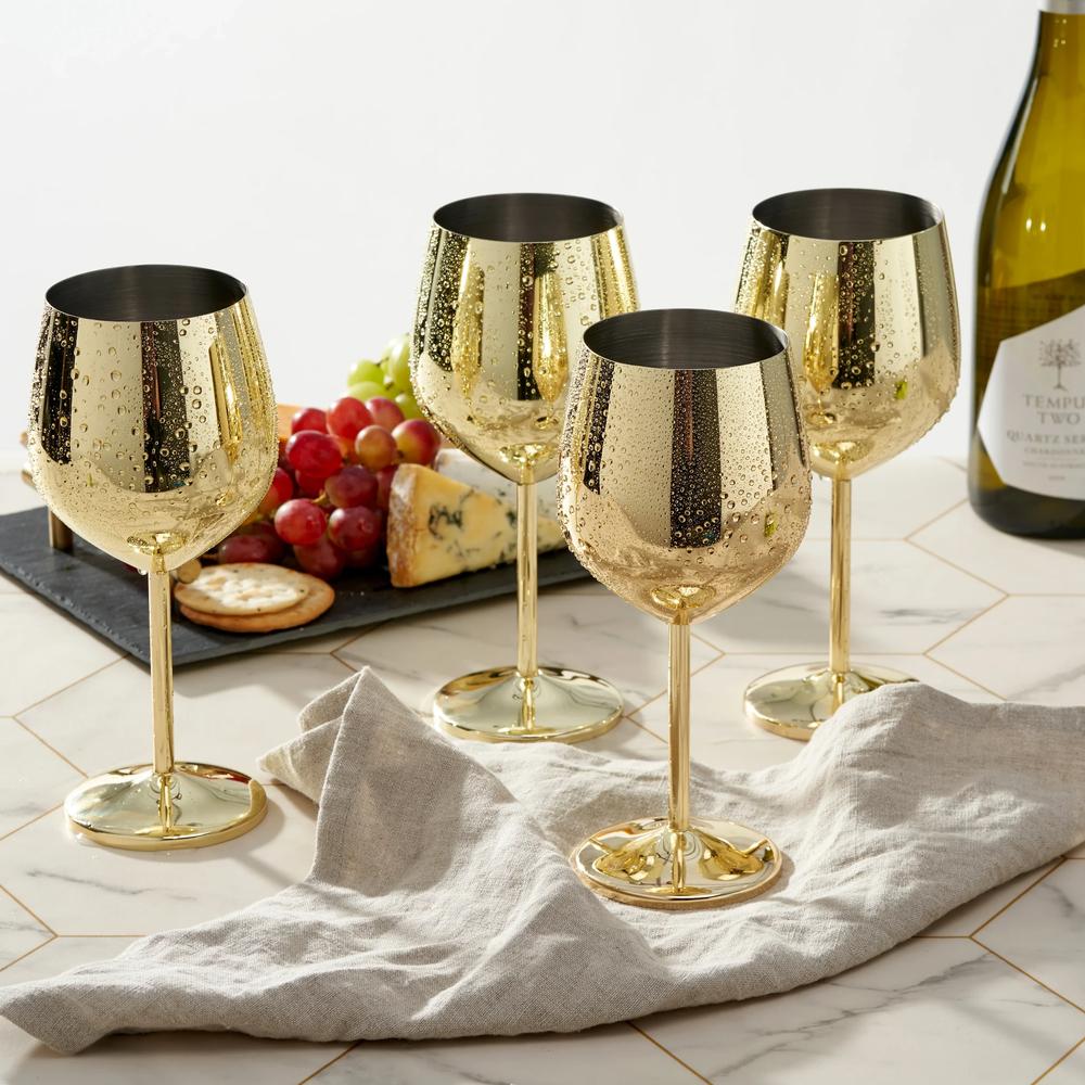 Golden Stainless Steel Wine Glasses