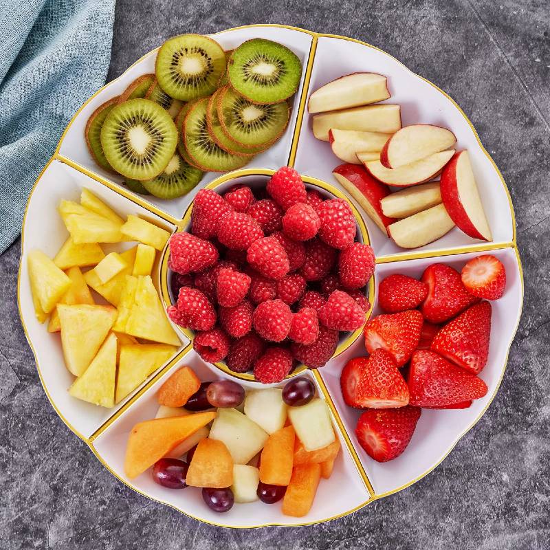 5 Gold Rimmed Plastic Serving Trays