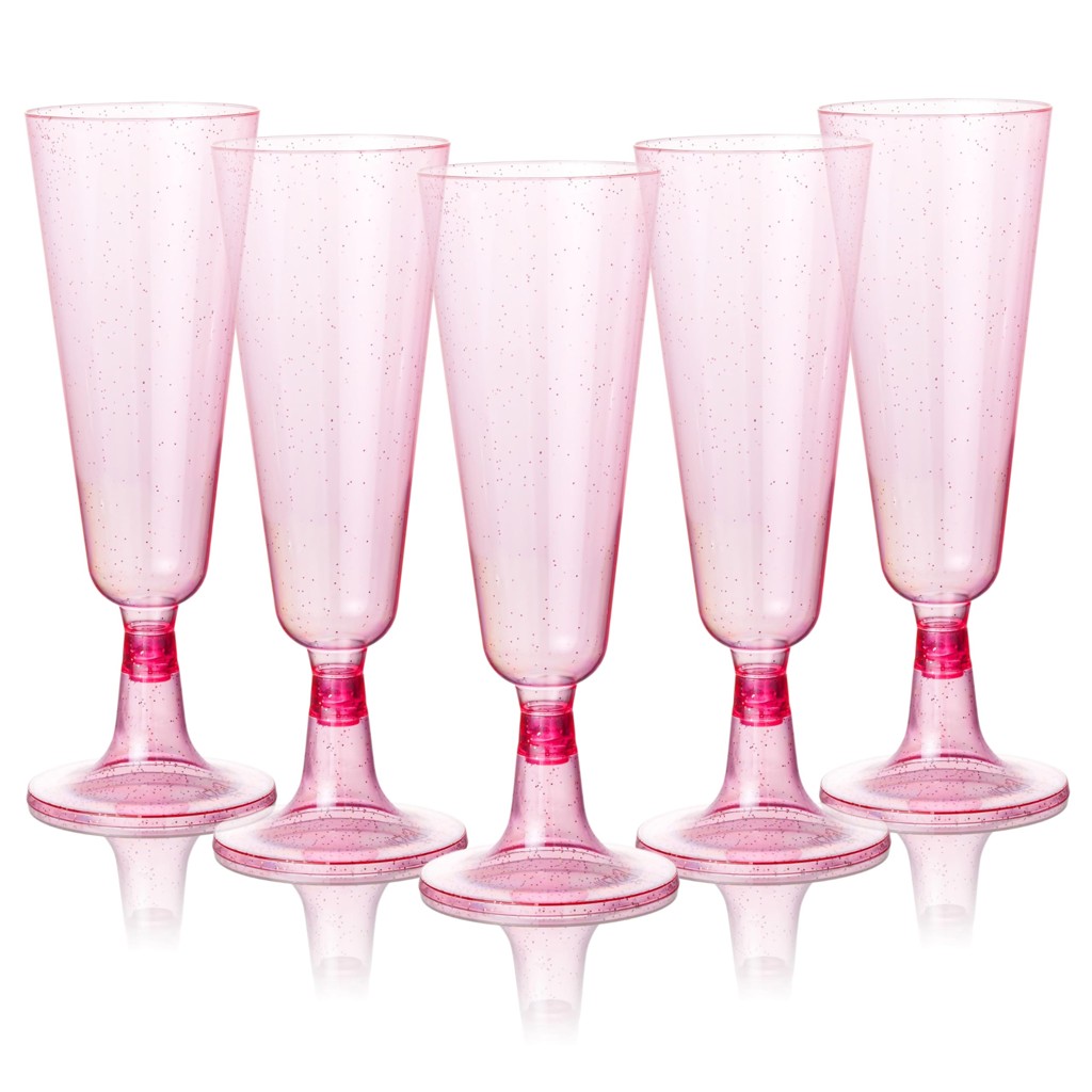 Rosa Glitzer-Sektgl�ser