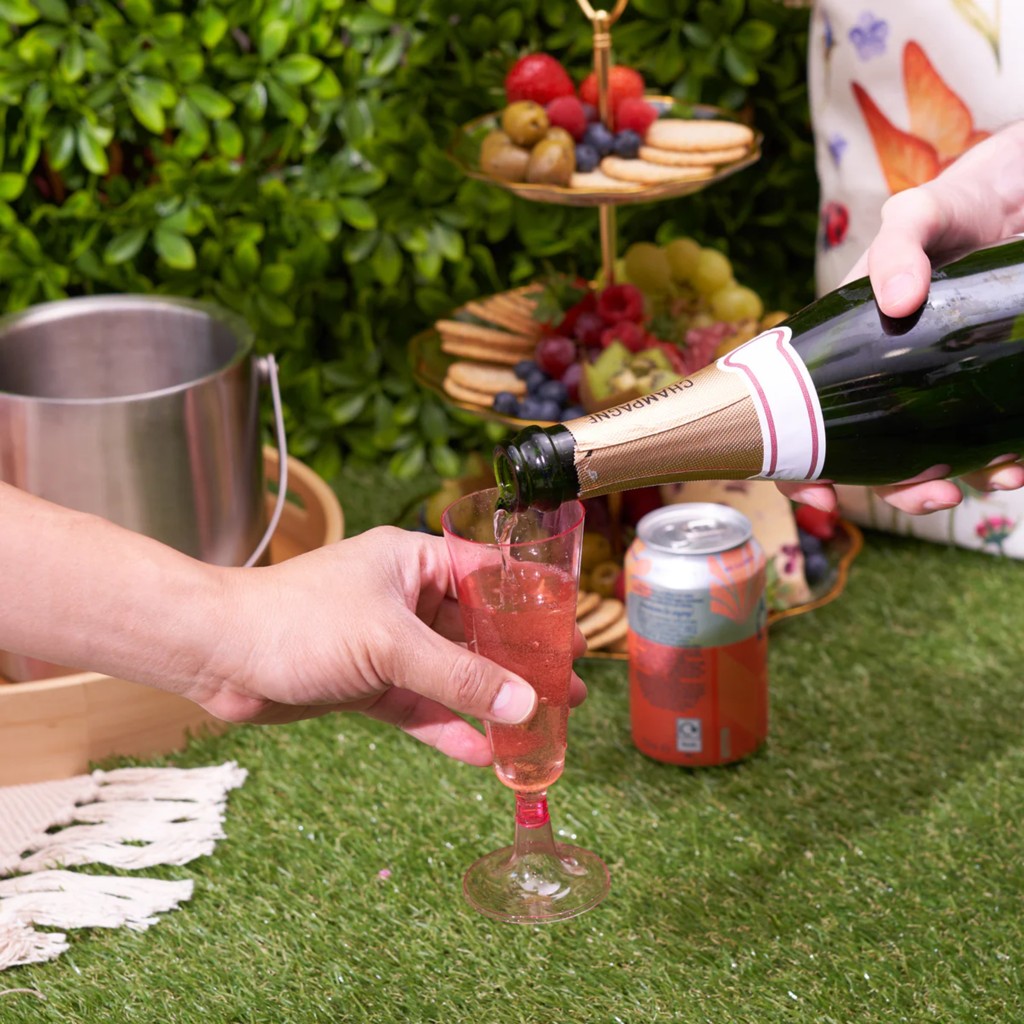 Rosa Glitzer-Sektgl�ser