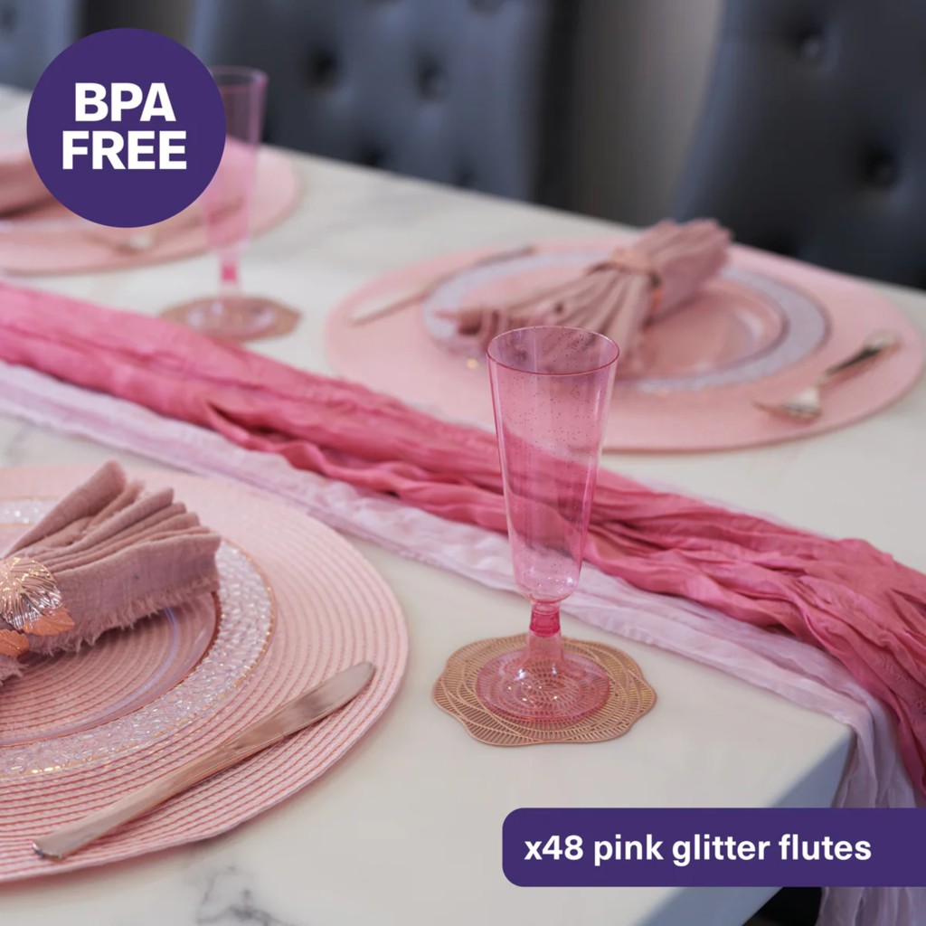 Rosa Glitzer-Sektgl�ser