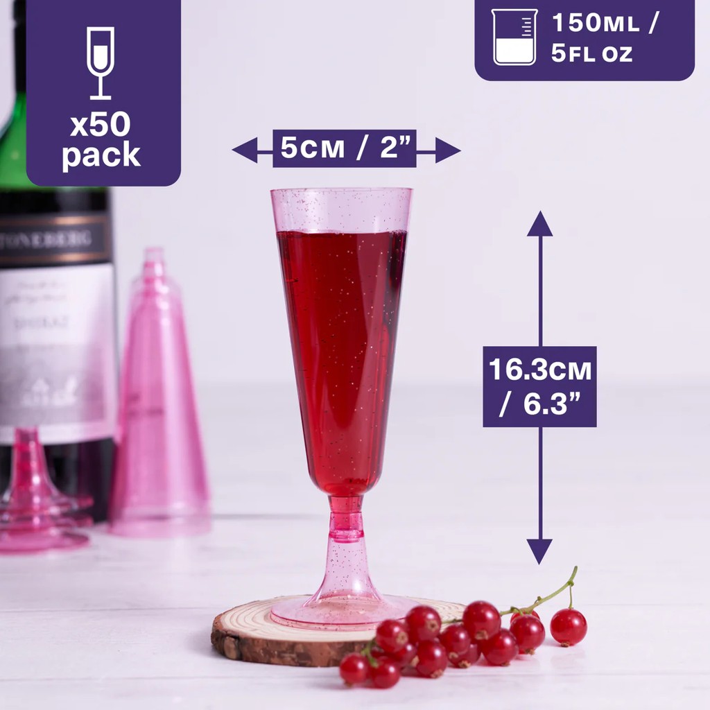 Rosa Glitzer-Sektgl�ser