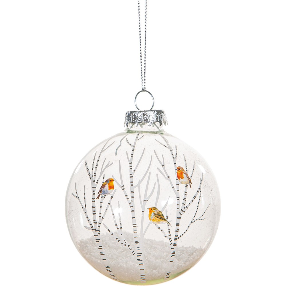 Rotkehlchen Weihnachtskugel Winter