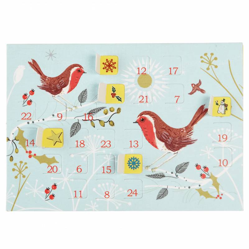 Weihnachtskarten-Adventskalender Rotkehlchen