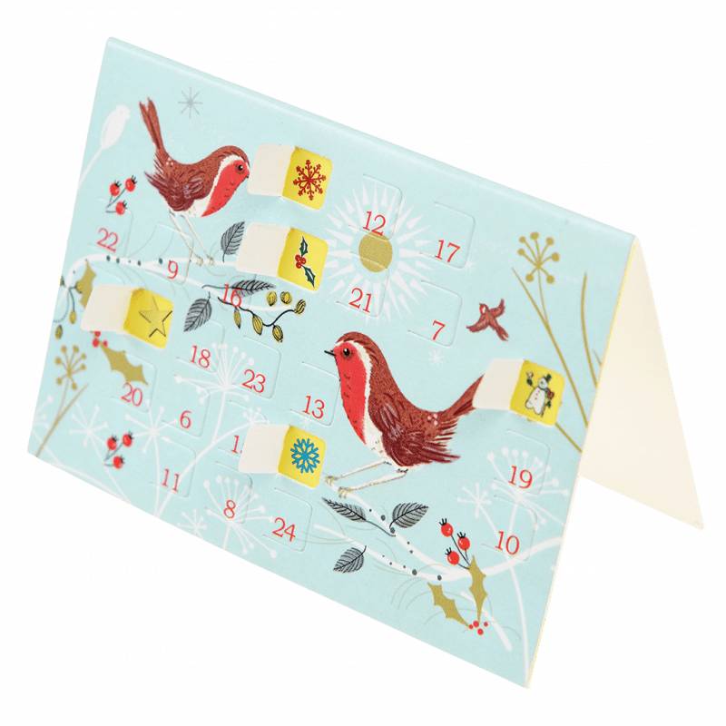 Weihnachtskarten-Adventskalender Rotkehlchen