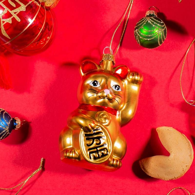Lucky Cat Shaped Bauble