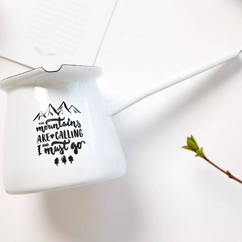 Enamel Coffee Pot Mountains Are Calling