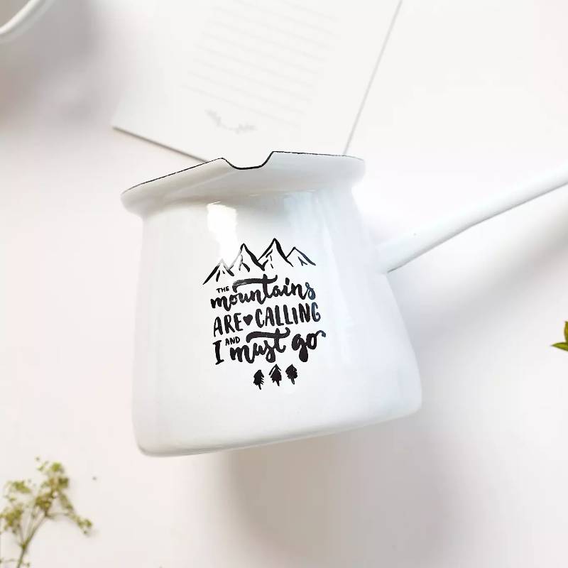 Enamel Coffee Pot Mountains Are Calling