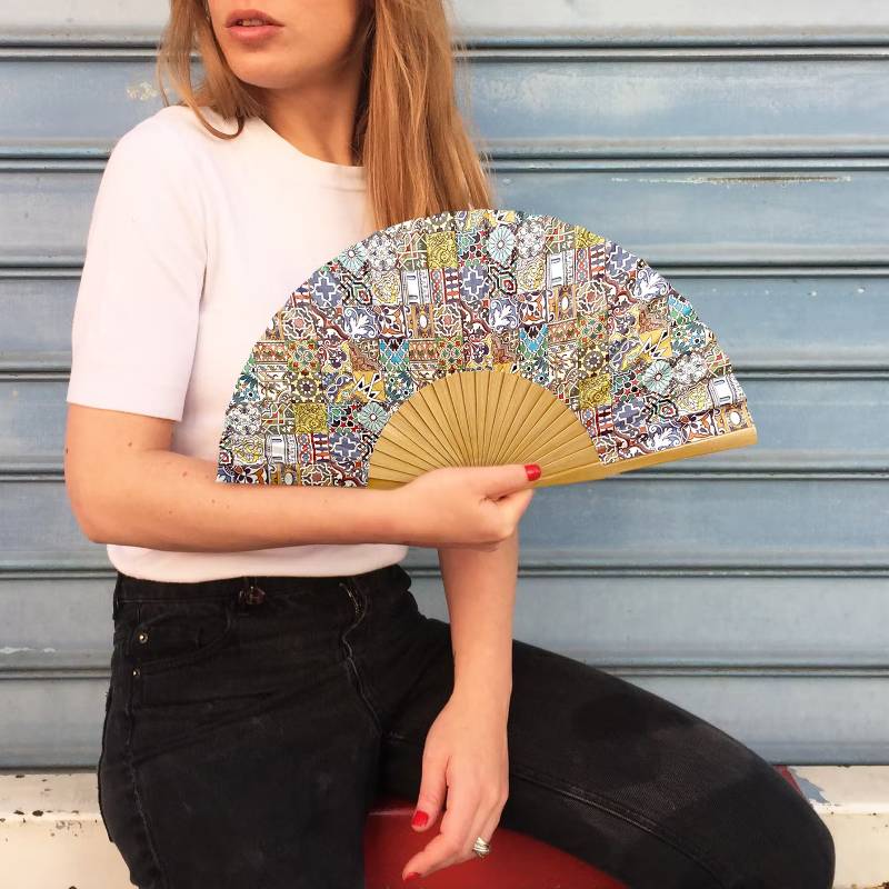 Traditional Tiles Hand Fan