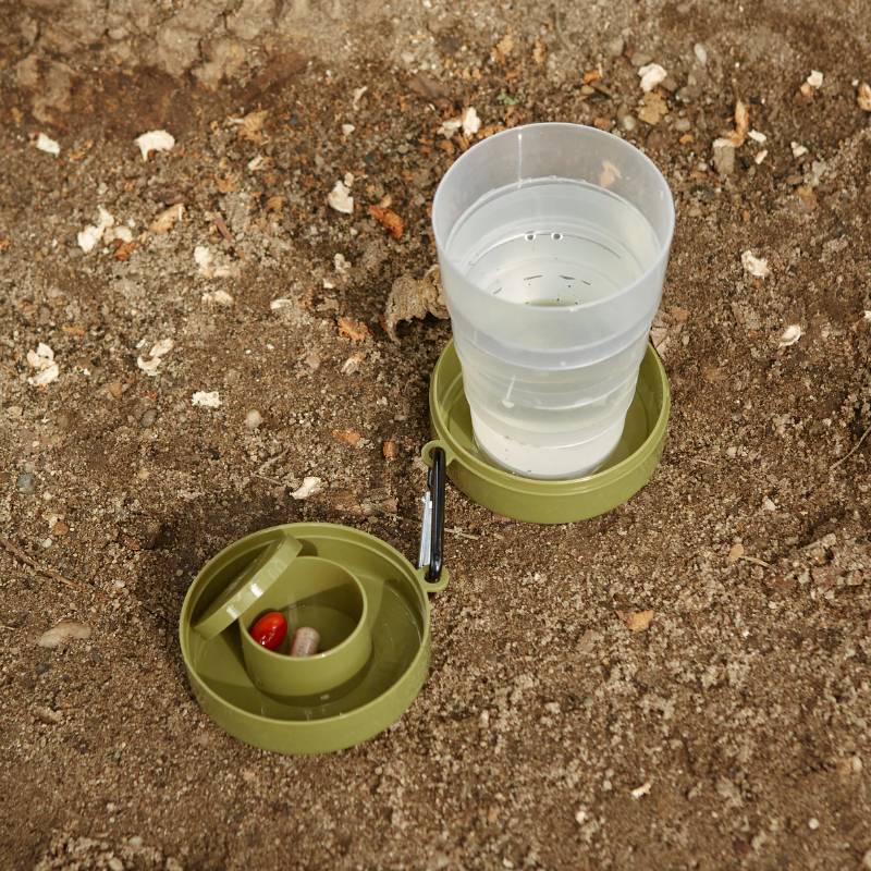 Collapsible Tumbler with Pill Compartment