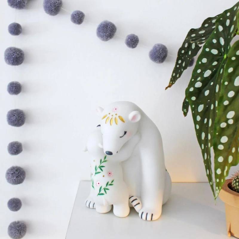 Mother and Baby Polar Bear Lamp