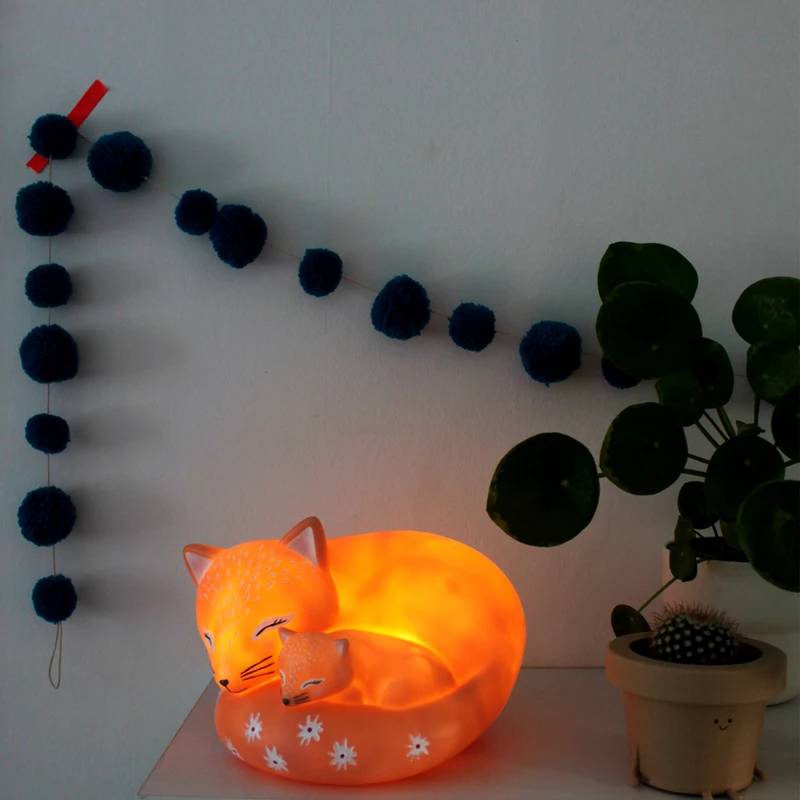 Mother and Baby Fox Lamp