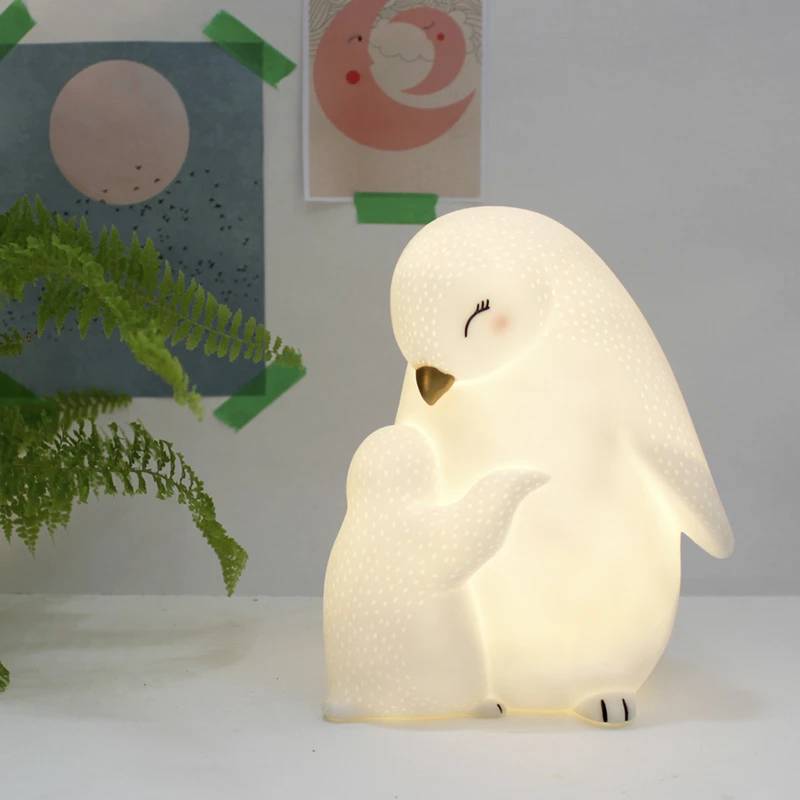 Mother and Baby Penguin Lamp