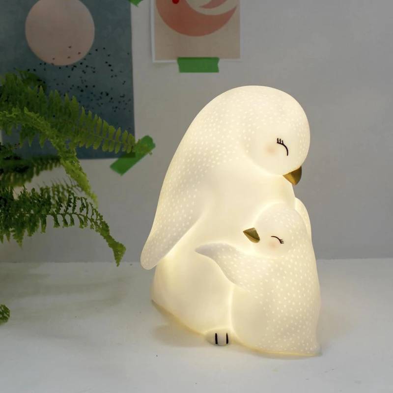 Mother and Baby Penguin Lamp