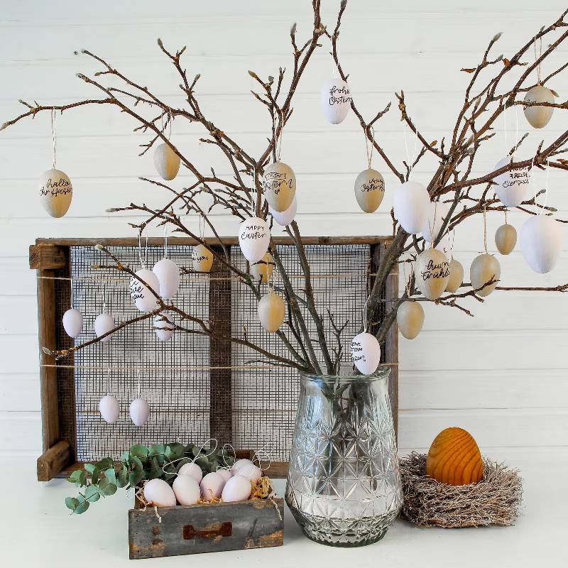 12 Paper Mache Easter Eggs
