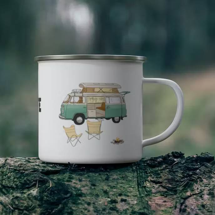 Van Life Enamel Mug