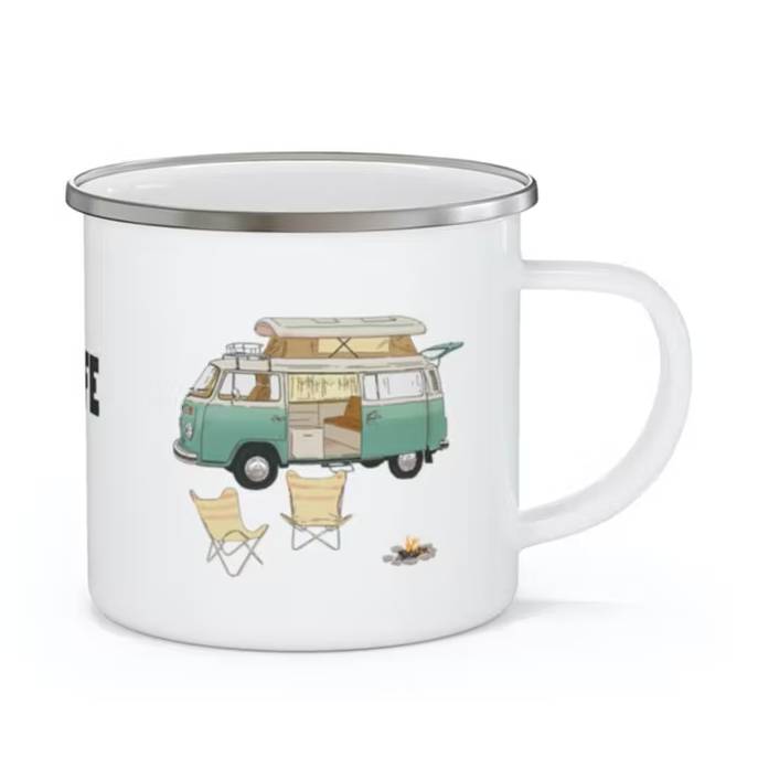 Vanlife-Emailletasse