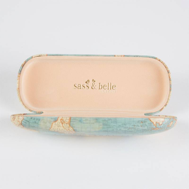 Vintage Map Glasses Case