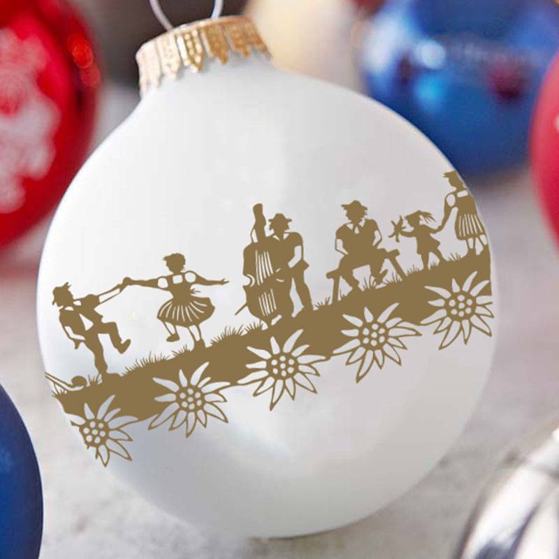 Christmas Bauble Swiss Tradition White