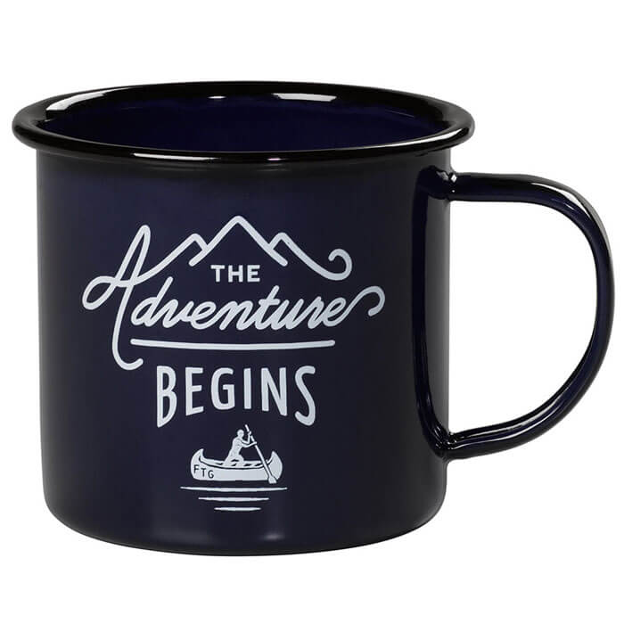 Tazza in Metallo Smaltato Adventure Begins Blu Scuro