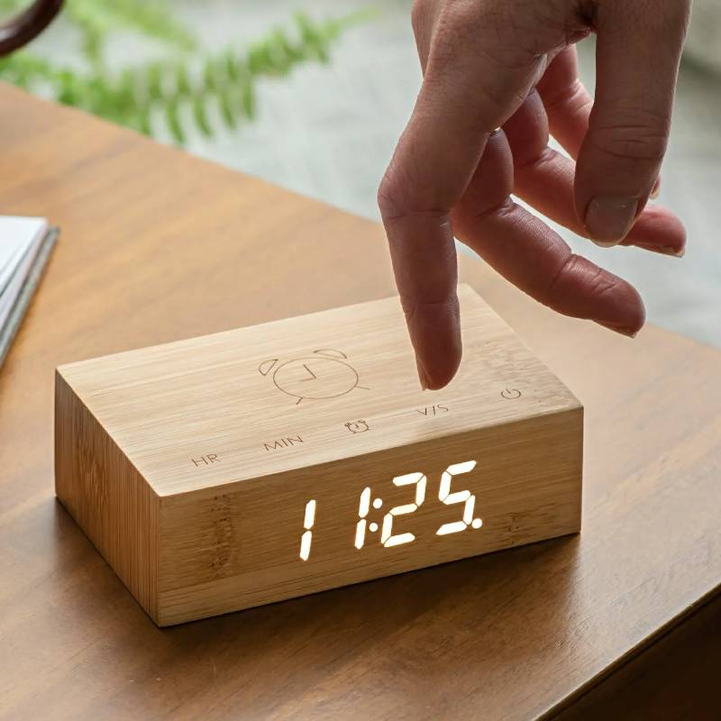 Bamboo Flip Click Clock