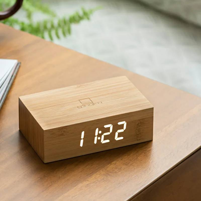 Bamboo Flip Click Clock