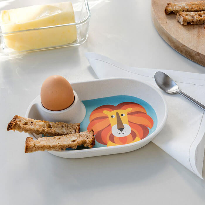 Assiette Coquetier pour Enfant Charlie le Lion