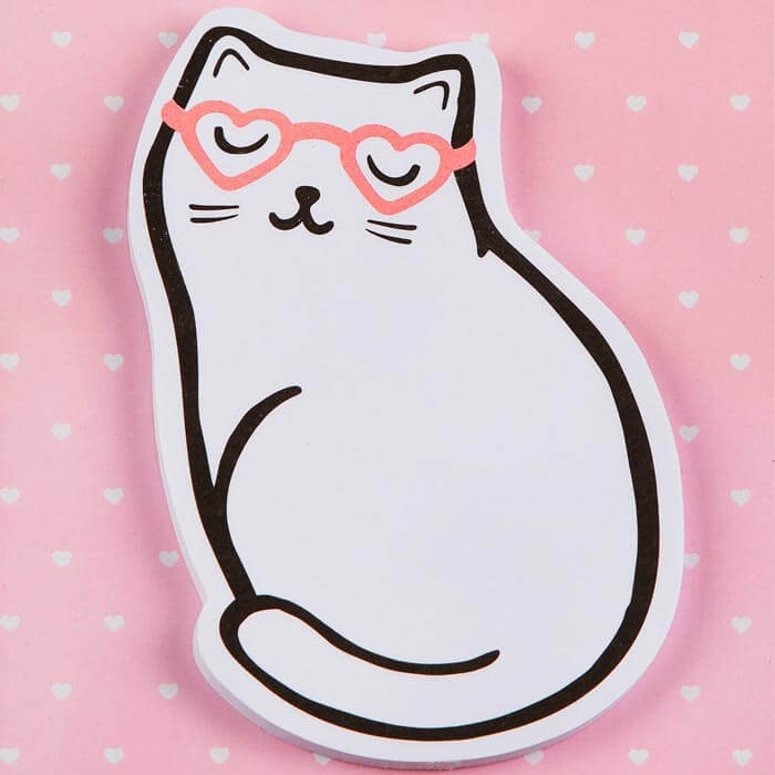 Cutie Cat Shaped Sticky Notes