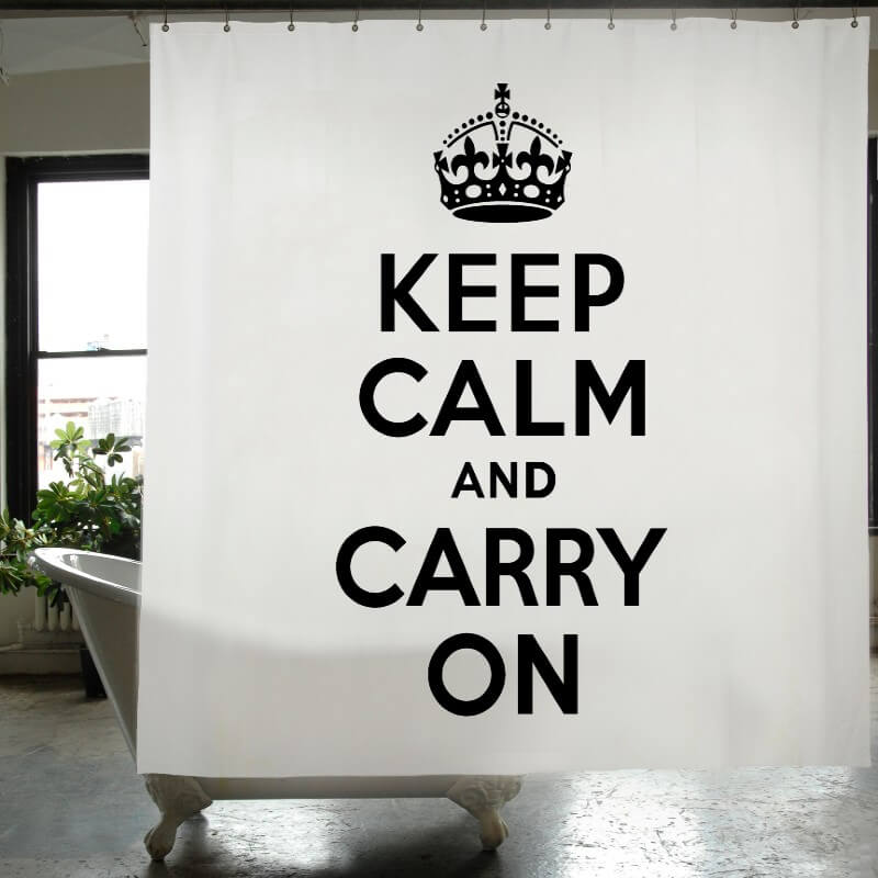 Keep Calm and Carry On Duschvorhang