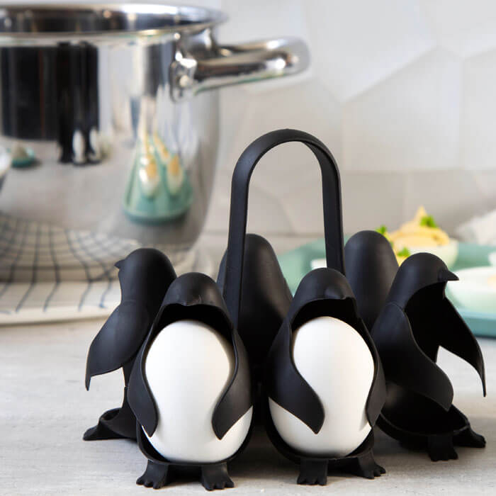 EGGUINS Pinguin-Eierhalter, zum Kochen und Servieren, für 6 Eier