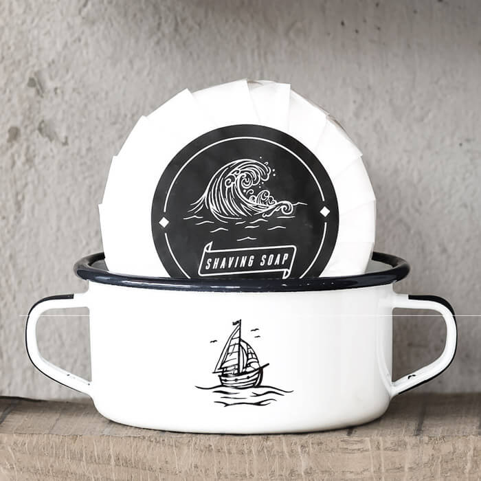 Shaving Soap & Enamel Shaving Bowl
