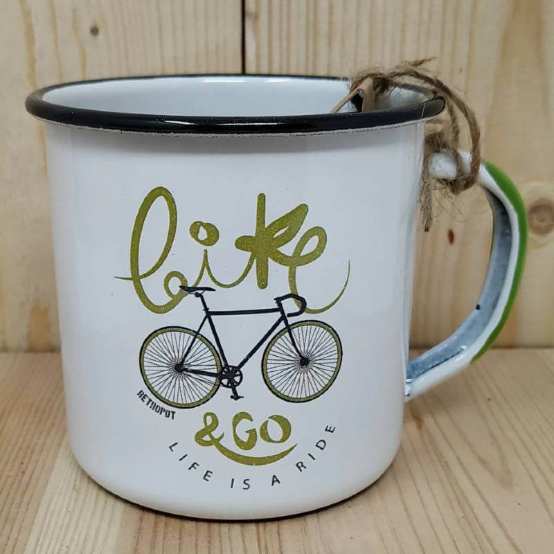 Emailletasse Bike and Go