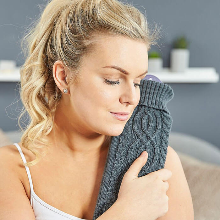 Warmies Extra Long Hot Water Bottle - Grey Knit