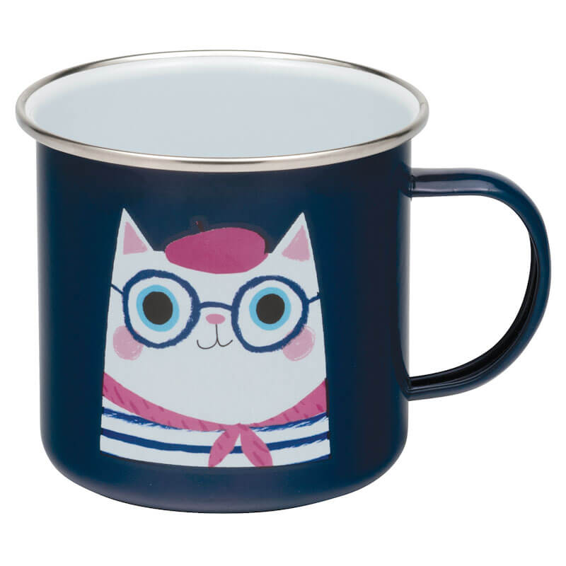 French Cat Enamel Mug