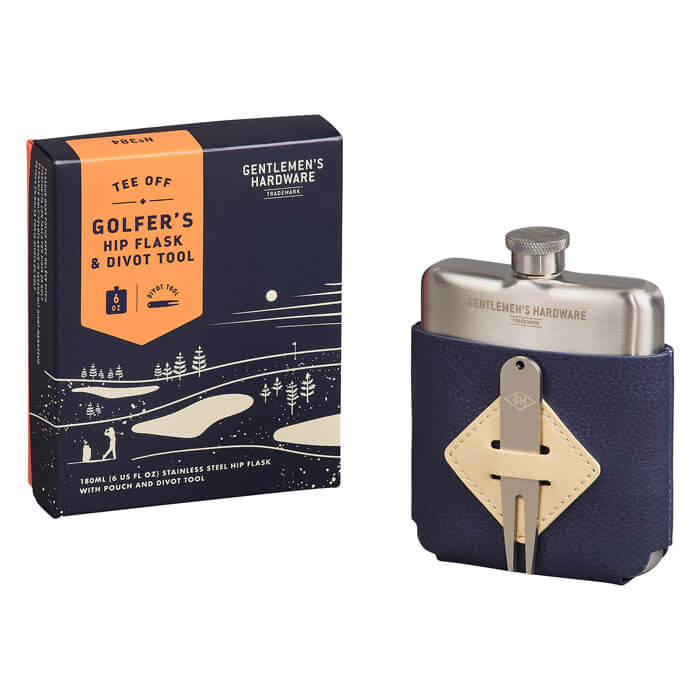 Golfers Hip Flask & Divot Tool Set