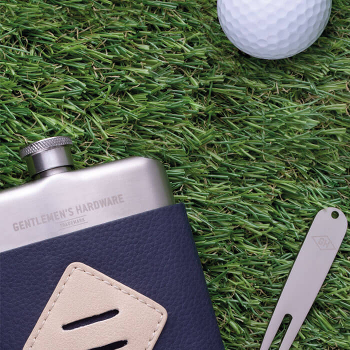 Golfers Hip Flask & Divot Tool Set