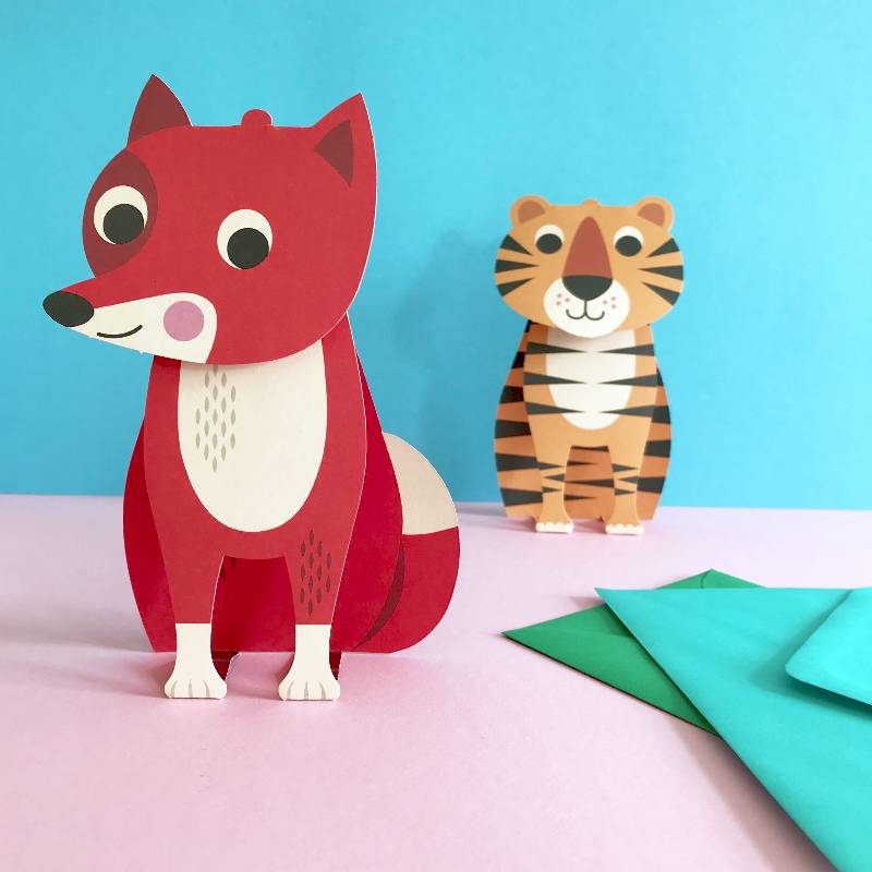 Postcard 3D Fox