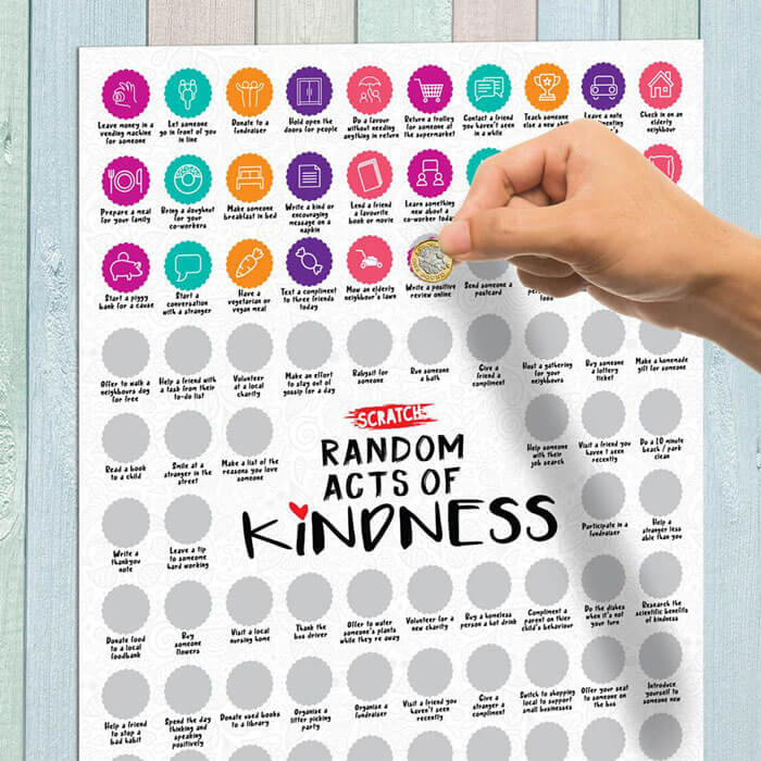 100 Random Acts of Kindness Scratch Poster