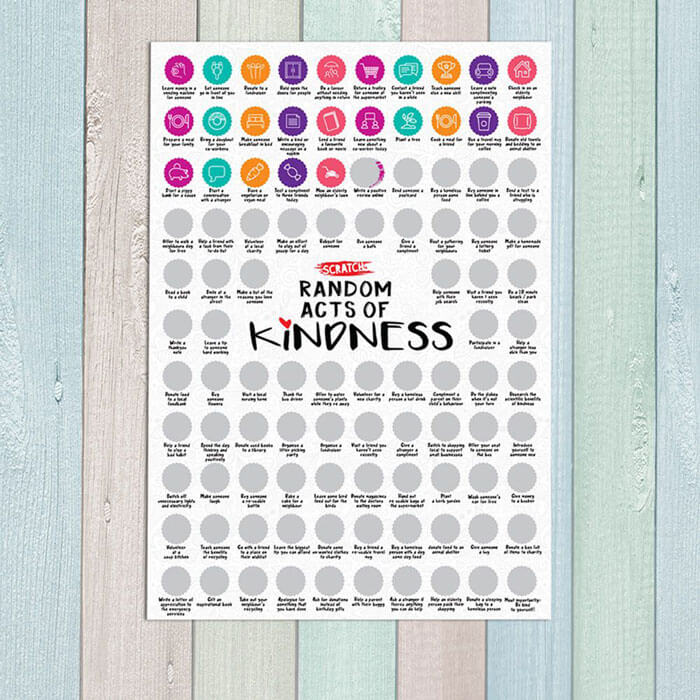 100 Random Acts of Kindness Scratch Poster