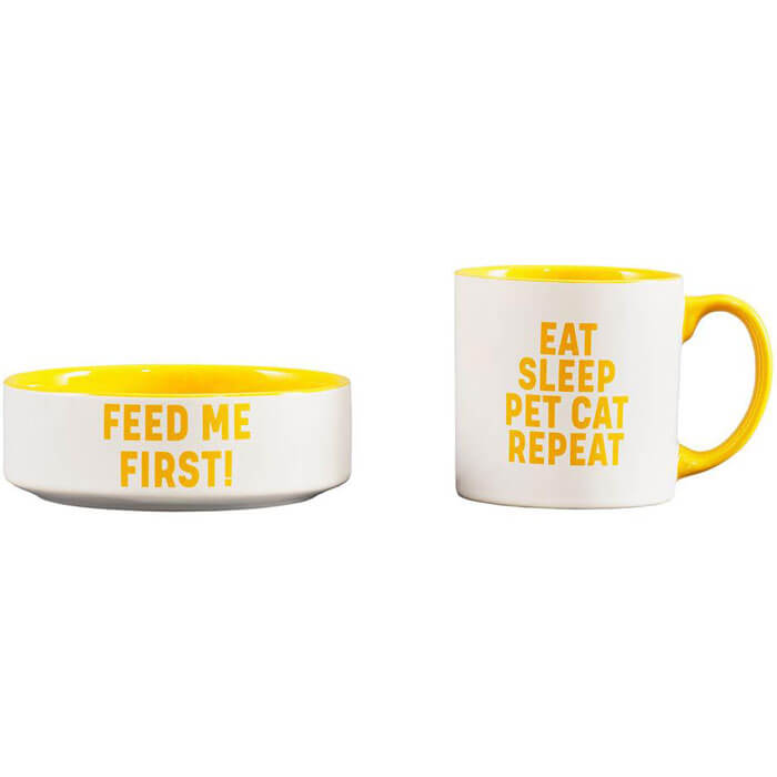 Cat Mug And Bowl Set