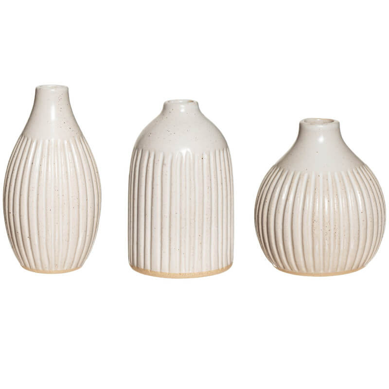 Grooved Bud Vases Set