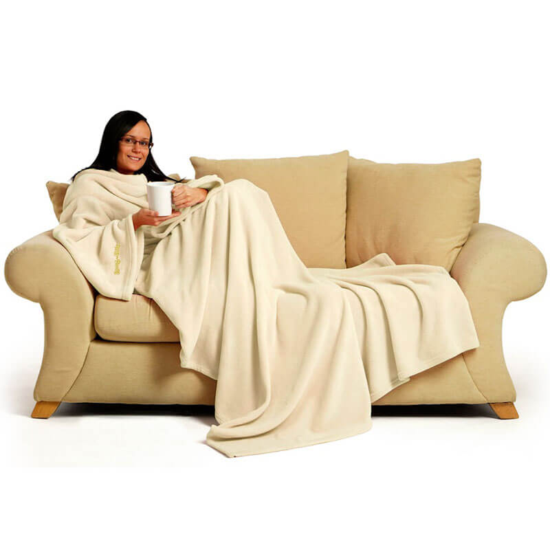 Cream Blanket With Sleeves